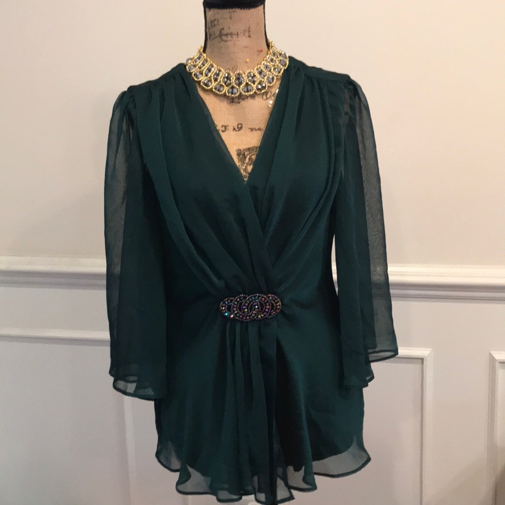 Emerald Green dressy blouse